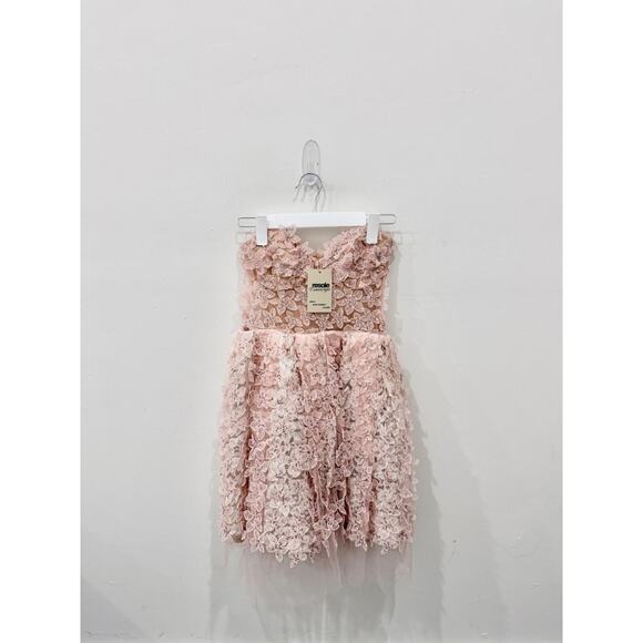 Giambattista Valli X H&M Floral Lace Strapless Sweetheart Mini Dress Women's 4 - Picture 3 of 7